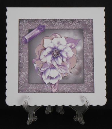 Delicate Florals 7x7 Card with Decoupage by Joan Prince