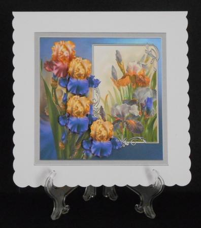 Iris 7x7 Card with Decoupage by Joan Prince