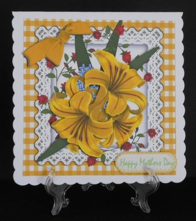 Pretty Yellow Lilies and Red Roses in Gingham 8x8 Mini Kit by Joan Prince