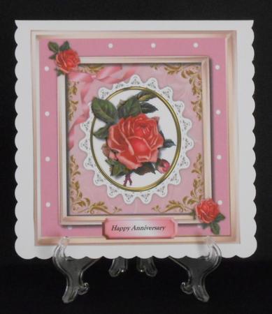 Lovely Roses on a Round Lace Frame  by Joan Prince