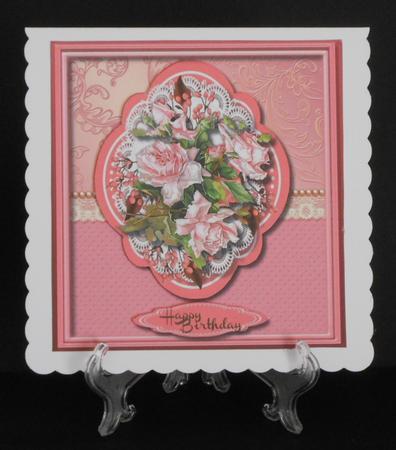 Lovely French Roses in a Quadrefoil Frame  by Joan Prince