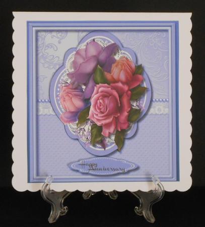 Lovely Beeloop Roses in a Quadrefoil Frame by Joan Prince