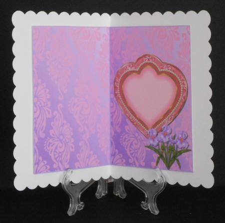 Heart Frame Sketch - Lavender Irises Insert by Joan Prince