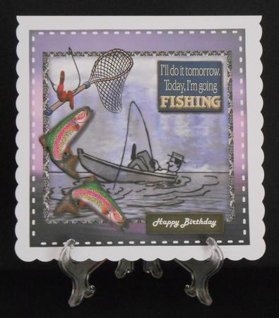 Male Card Gone Fishing by Joan Prince