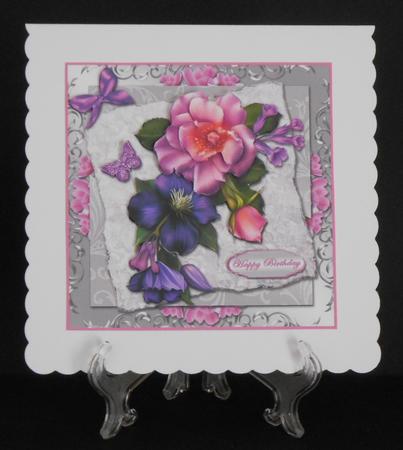 Summer Flowers Layered Panels Card Front by Joan Prince