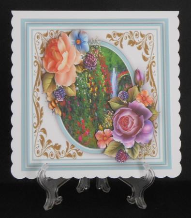 Lovely Roses on a Mint Green Mat  by Joan Prince