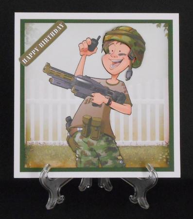 Mini Army Dude 8x8 Quick Card by Joan Prince