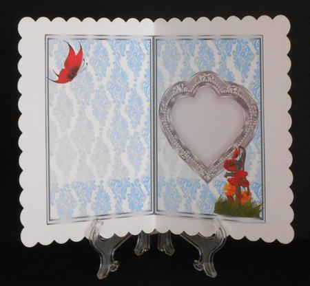 Heart Frame Sketch - Water Pump and Poppies Insert by Joan Prince