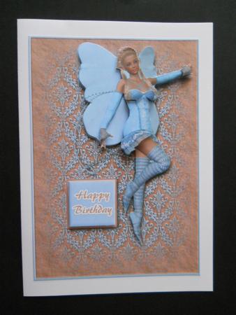 Blue & Cream Fairy Quick Card by Joan Prince
