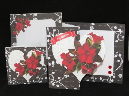 Valentines Fold Back Card Kit by Lady Rosemary Warboys