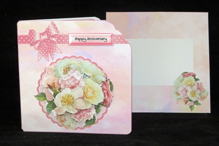 Mixed florals corner scalloped card kit by Lady Rosemary Warboys