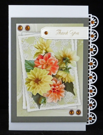 Yellow & Peach dahlias by Lady Rosemary Warboys