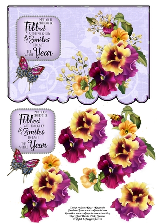 Croocked Scallops Card Front and Tags Template - Cu4cu by Lady Rosemary Warboys