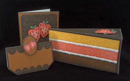3D Chocolate Strawberry Cake Slice Treat Boxmini Kit by Lady Rosemary Warboys