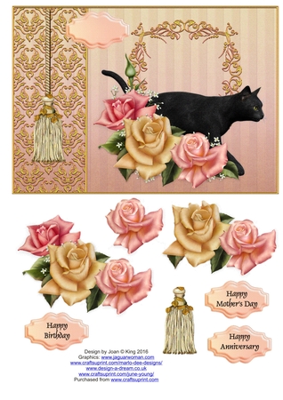 Black Cat Poser Graphics by Lady Rosemary Warboys