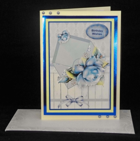 Envelope of flowers blue by Lady Rosemary Warboys