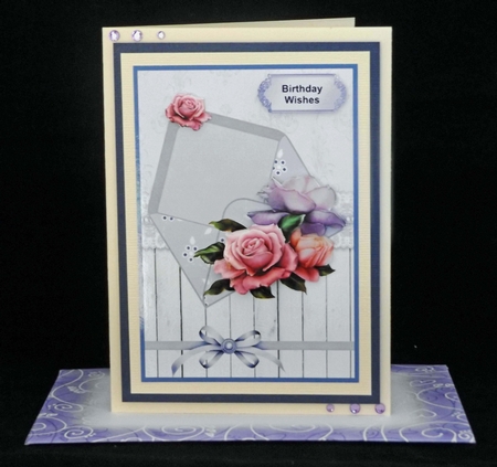 Envelope of flowers lavender by Lady Rosemary Warboys