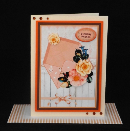 Envelope of flowers peach by Lady Rosemary Warboys
