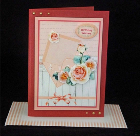 Envelope of flowers pink by Lady Rosemary Warboys