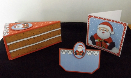 3D Christmas Cake Slice Treat Box Gift Set Mini Kit - Santa by Lady Rosemary Warboys
