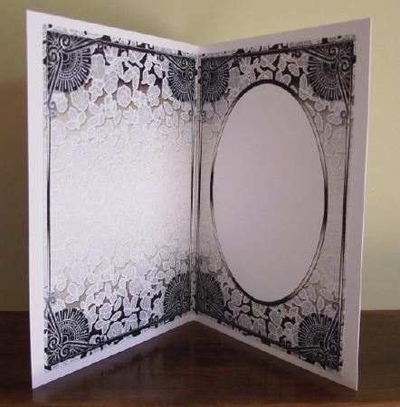 Silver Perfume 7x5in Half Lace Insert for Cards by Lady Rosemary Warboys
