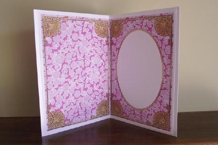 Pink Sapphire Perfume 7x5in Half Lace Insert for Cards by Lady Rosemary Warboys