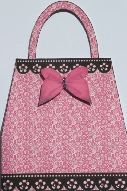 Pink Handbag Shaped Card by Lady Rosemary Warboys