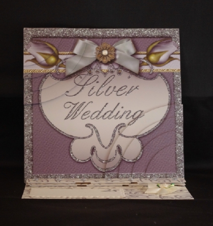 Silver Wedding Anniversary Rose 6in Duo Corner Stacker by Lady Rosemary Warboys