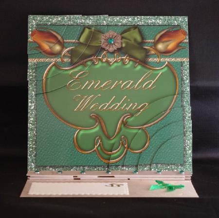 Emerald Wedding Anniversary Rose 6in Duo Corner Stacker by Lady Rosemary Warboys