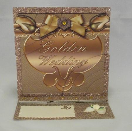 Golden Wedding Anniversary Rose 6in Duo Corner Stacker by Lady Rosemary Warboys