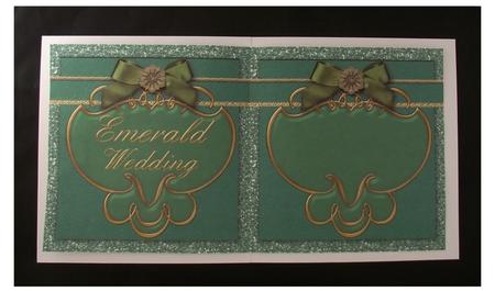 Emerald Wedding Anniversary Insert for 6in Card Front by Lady Rosemary Warboys