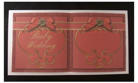 Ruby Wedding Anniversary Insert for 6in Card Front by Lady Rosemary Warboys