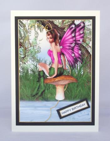 Fairy on a Toadstool Envelope Design by Lady Rosemary Warboys