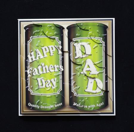 8 x 8 Fathers Day Cans of Beer Kit with Scalloped Corners by Lady Rosemary Warboys