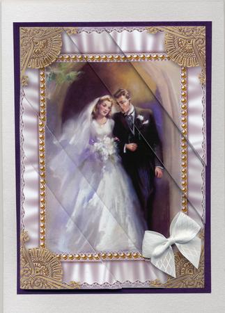 Wedding Couple Ruffle 7x5in Triangle Corner Stacker by Lady Rosemary Warboys