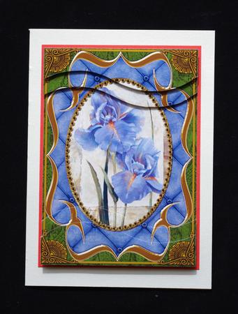 Blue Iris Fancy Bracket 7x5in Swirvey Top Bottom Stacker by Lady Rosemary Warboys