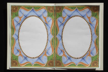 Blue Iris Fancy Bracket 7x5 Matching Card Insert by Lady Rosemary Warboys