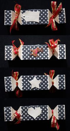 Gold Polka Dots Cracker Shaped Treat or Favour Box by Lady Rosemary Warboys