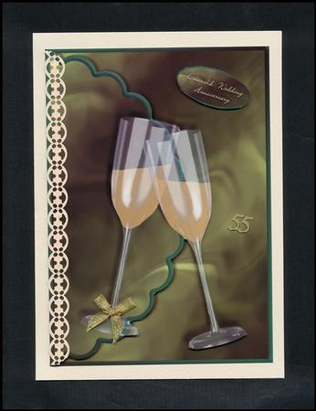 55th Emerald Wedding Anniversary Envelope Card by Lady Rosemary Warboys