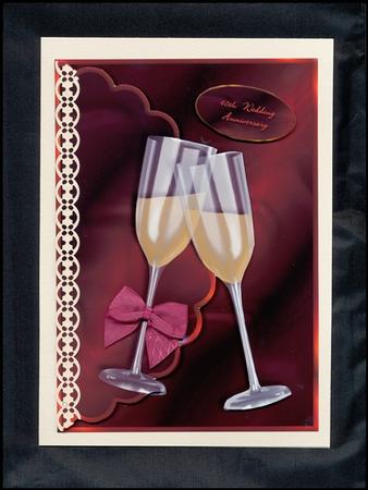 40th Ruby Wedding Anniversary Scalloped Edge Envelope Card by Lady Rosemary Warboys