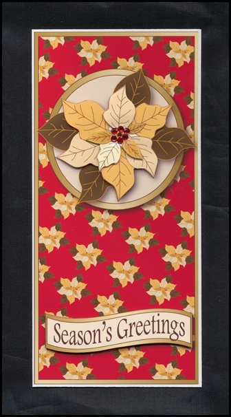 Cream Poinsettia Dl Cut and Fold (red) by Lady Rosemary Warboys