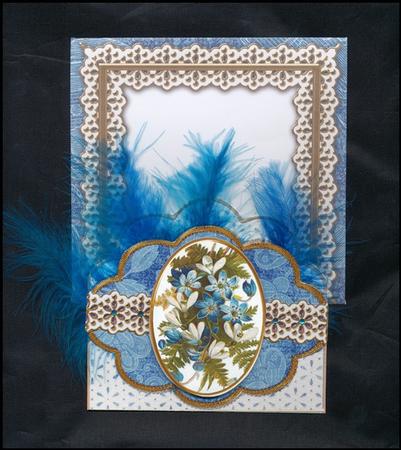 Snowdrops Embroidery Anglaise Scallop Decoupage 3D Card Kit by Lady Rosemary Warboys