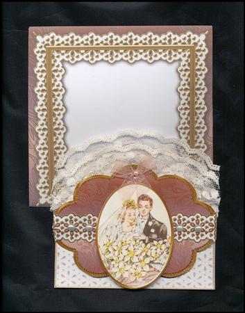 Vintage Couple Em Anglaise Scalloped 3D Decoupage Card Kit by Lady Rosemary Warboys
