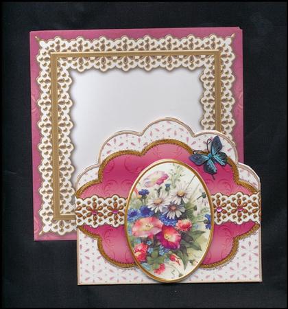 Wildflowers Em Anglaise Scalloped 3D Decoupage Card Kit by Lady Rosemary Warboys