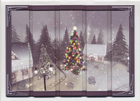 Country Christmas House 2 Card Front and Panels by Lady Rosemary Warboys