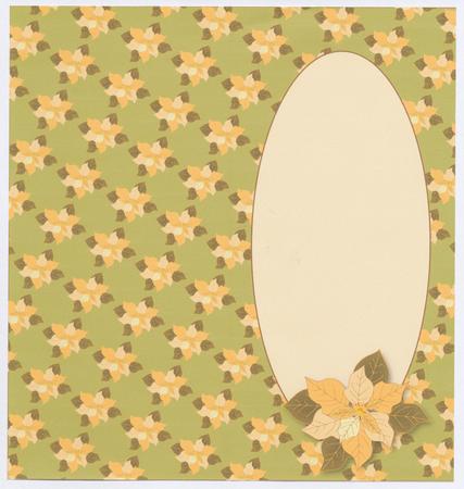 Cream Poinsettia Insert for Dl Cut and Fold (olive) by Lady Rosemary Warboys