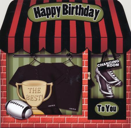 The Little Rugby Shop Shaped Card Decoupage N Greetings by Lady Rosemary Warboys