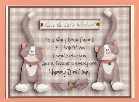 Verse Card Front You're the Cat's Whiskers! by Lady Rosemary Warboys