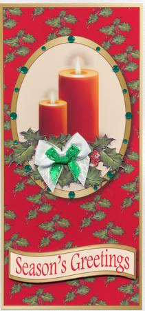Christmas Candles Cut and Fold (red) by Lady Rosemary Warboys