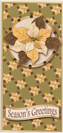 Cream Poinsettia Dl Cut and Fold (olive) by Lady Rosemary Warboys